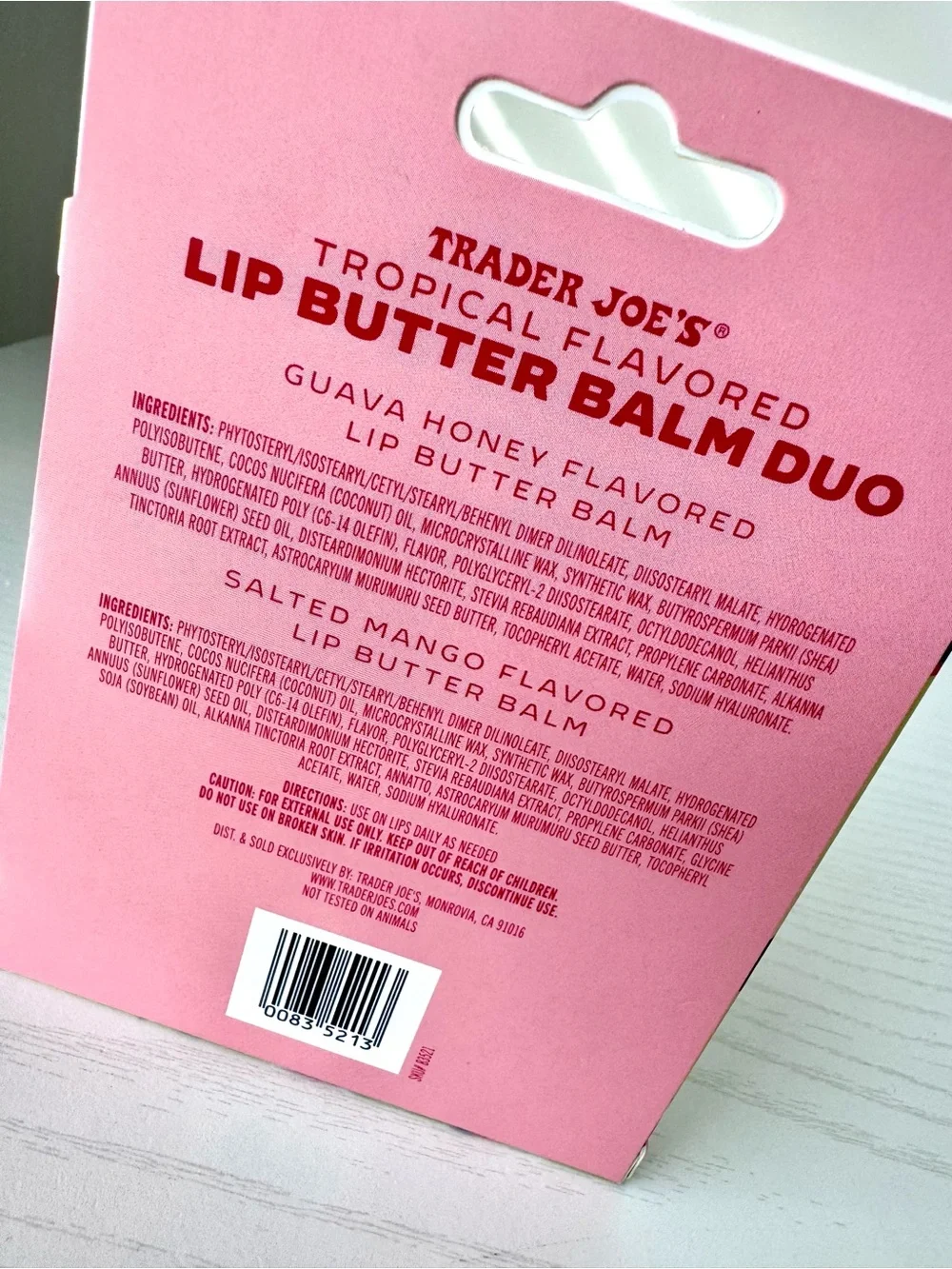 Trader Joe’s Tropical Flavored Lip Butter Balm Duo - Guava Honey & Salted Mango
